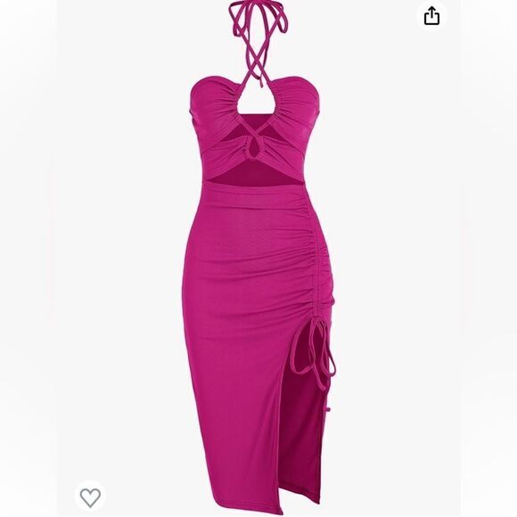 NWT ZAFUL Sleeveless Sexy Midi Halter Dresses Criss Cross Cami Party dress - Picture 3 of 12